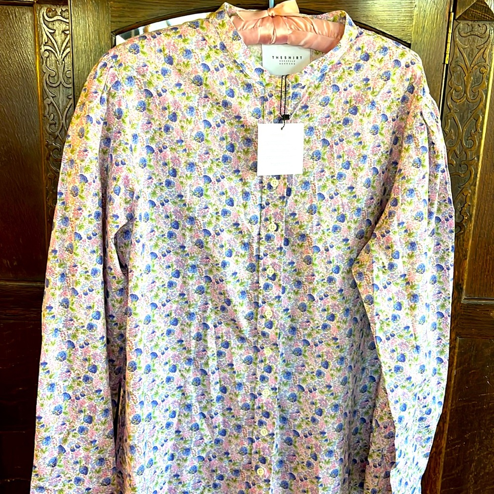 THE SHIRT by Rochelle Behrens - floral button up size XXL NWT